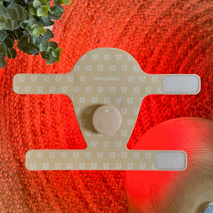 Pair of LED Light Therapy Hand Gloves flat lay